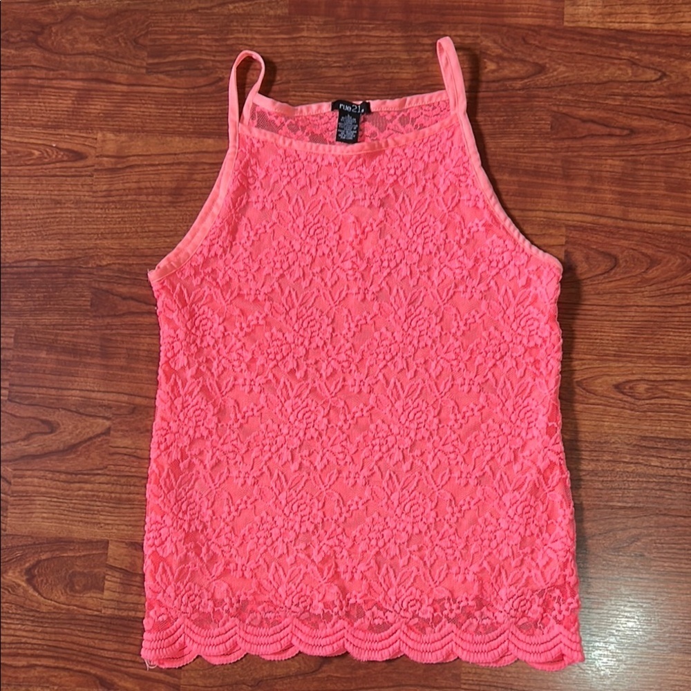Rue21 Pink Orange Lace Top
